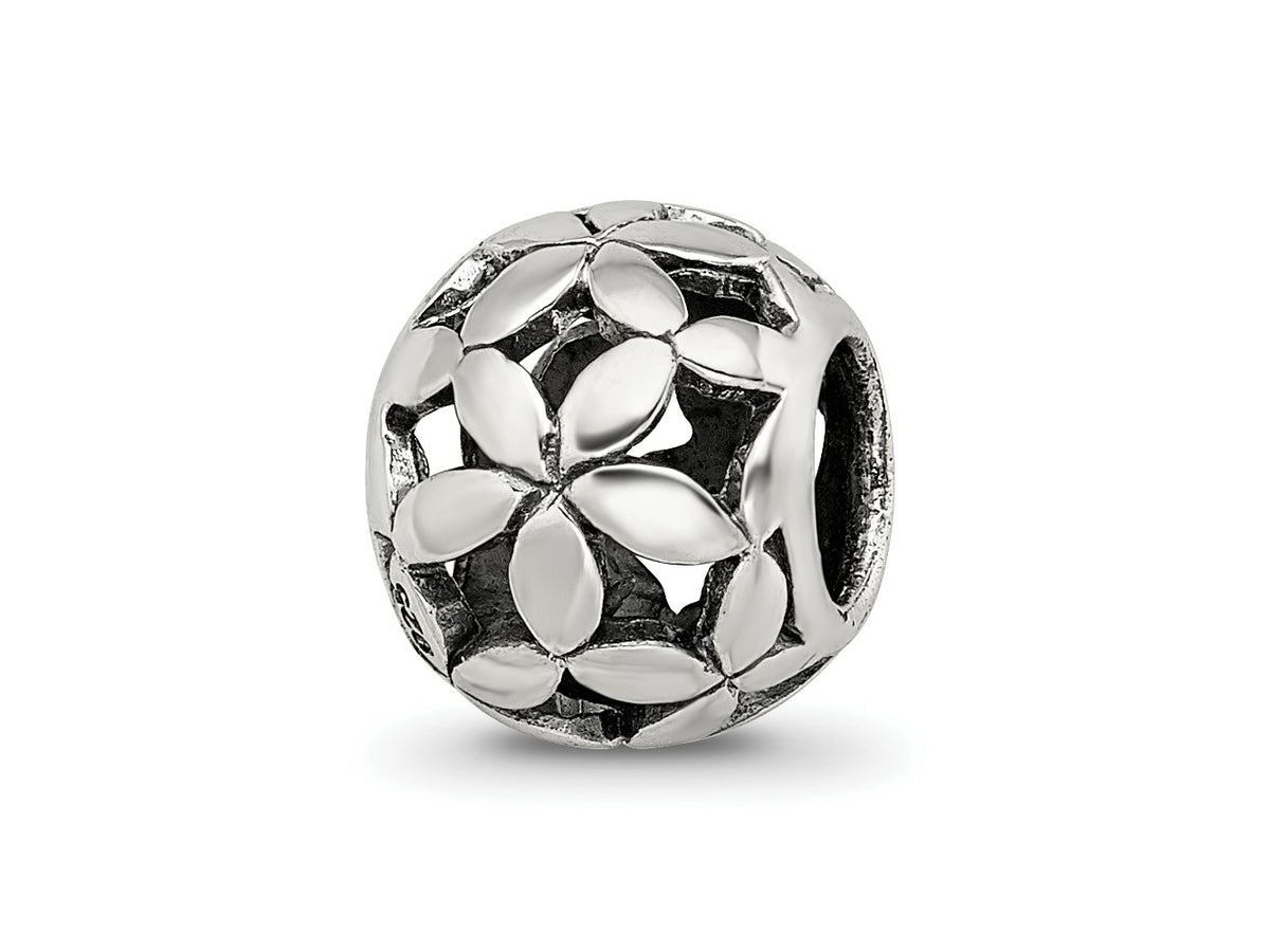 Reflections 925 Sterling Silver Flower of Life Bead 10 x 8 mm