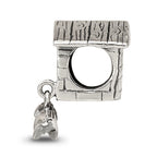 Reflections 925 Sterling Silver Dog House Dangle Bead 13 x 8 mm