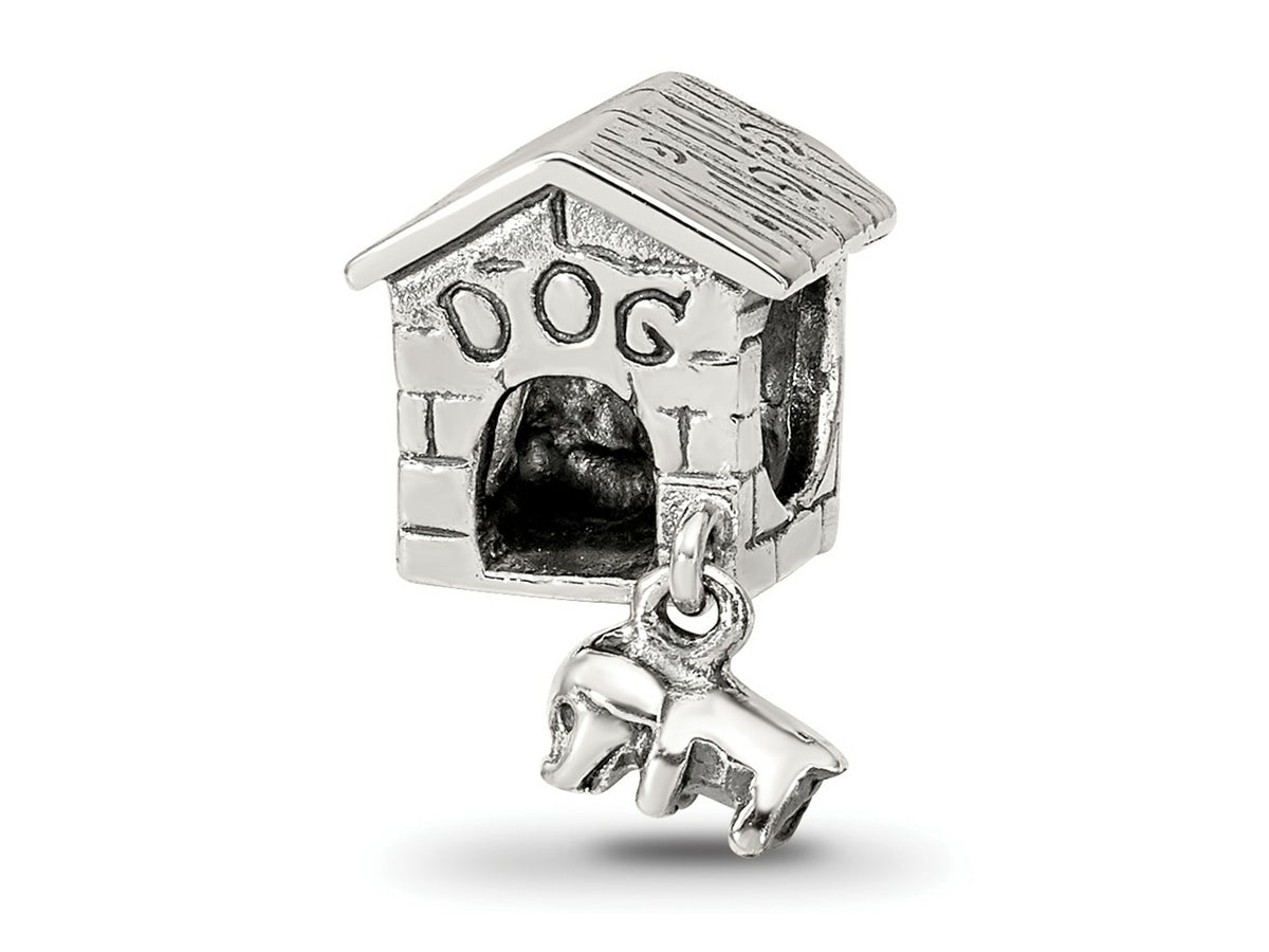 Reflections 925 Sterling Silver Dog House Dangle Bead 13 x 8 mm