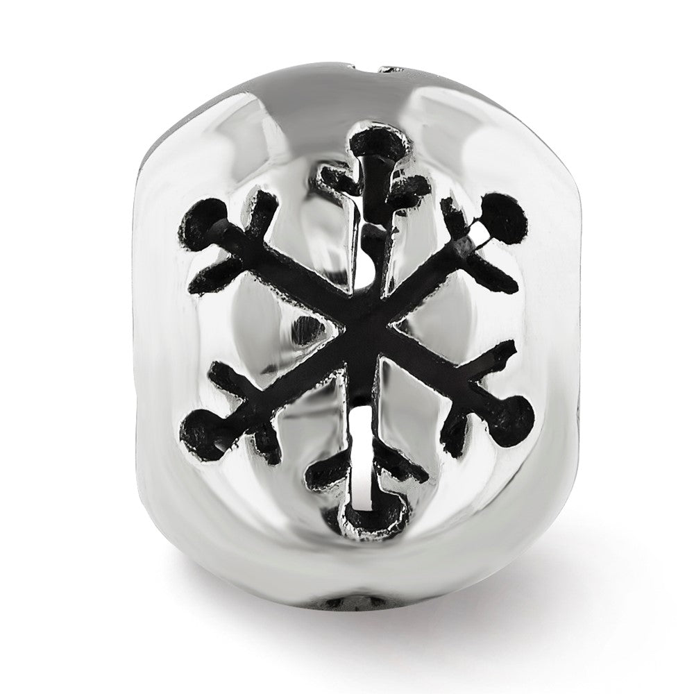 Reflections 925 Sterling Silver Cutout Snowflake Bead 10 x 8 mm
