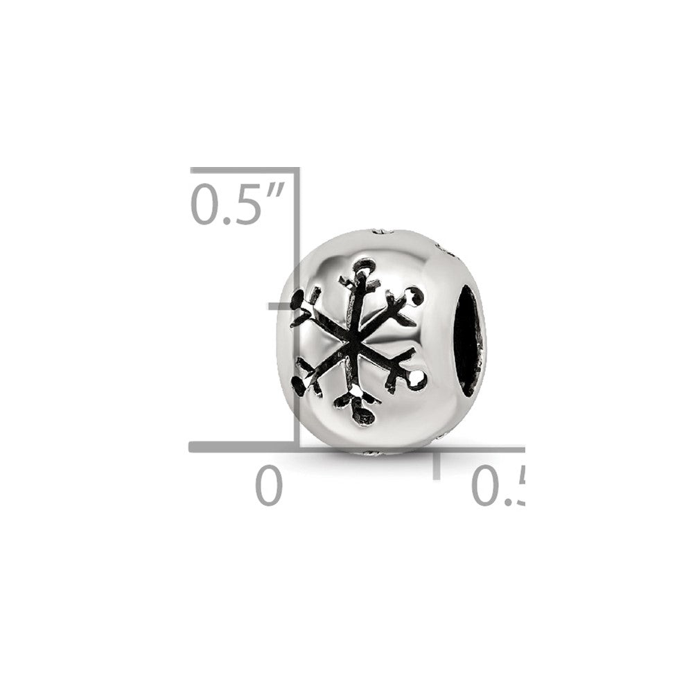 Reflections 925 Sterling Silver Cutout Snowflake Bead 10 x 8 mm