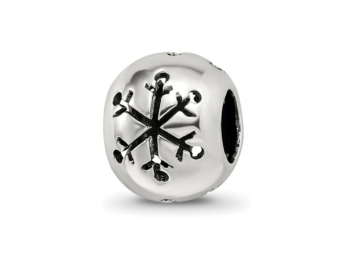 Reflections 925 Sterling Silver Cutout Snowflake Bead 10 x 8 mm