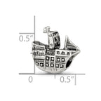 Reflections 925 Sterling Silver Pirate Ship Bead 14 x 14 mm