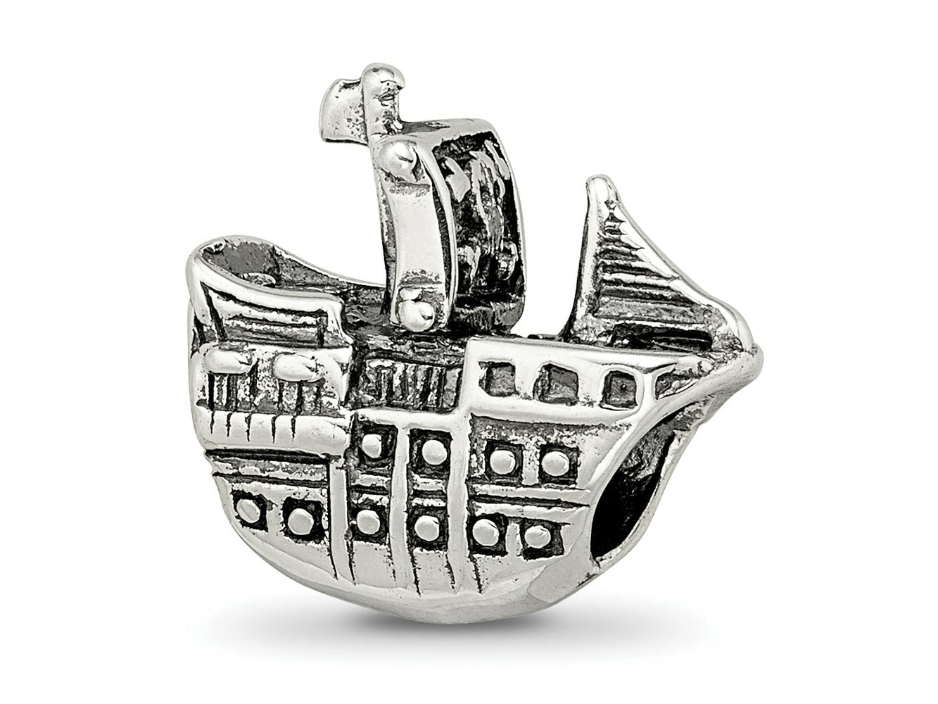 Reflections 925 Sterling Silver Pirate Ship Bead 14 x 14 mm