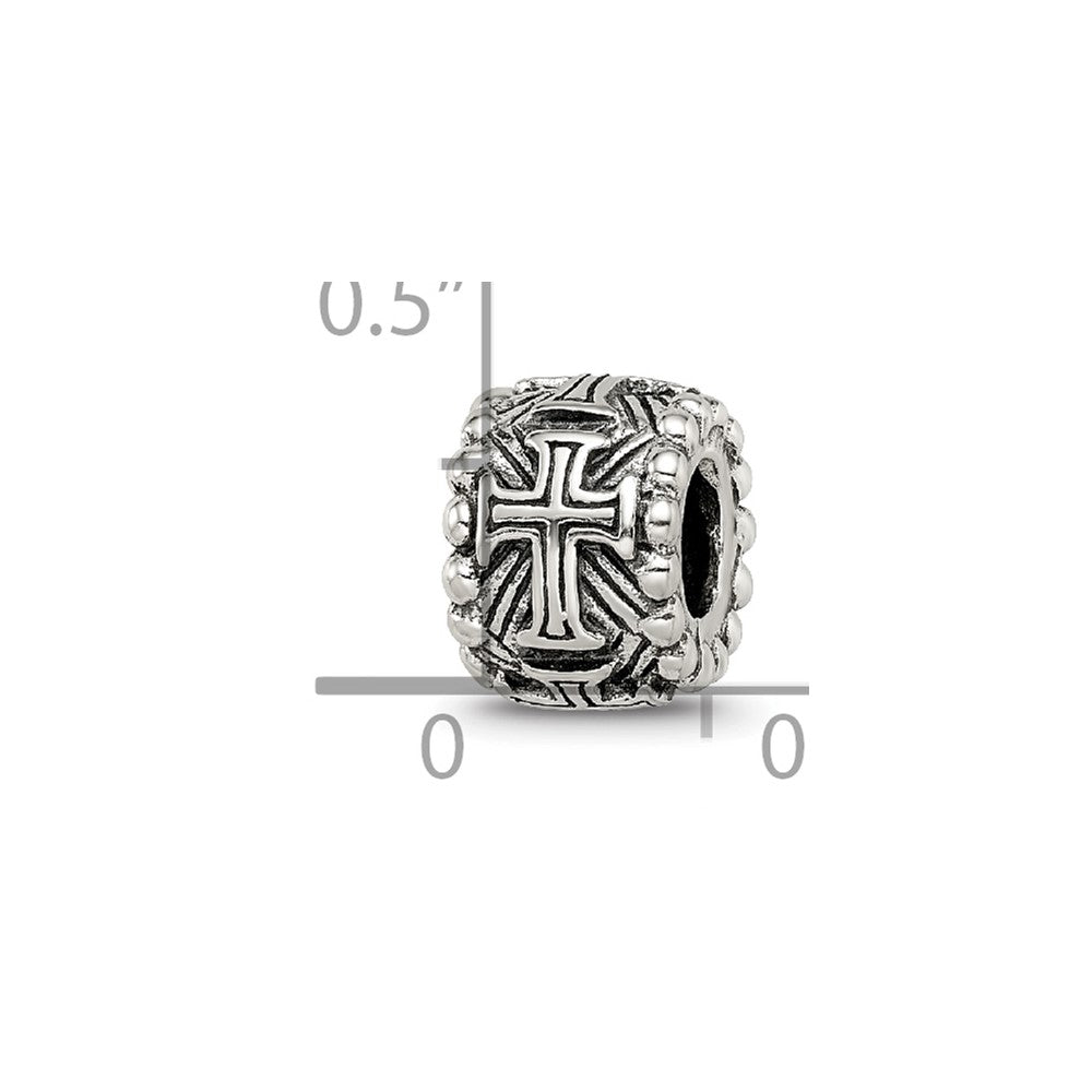 Reflections 925 Sterling Silver Cross Spacer Bead 9 x 7 mm.