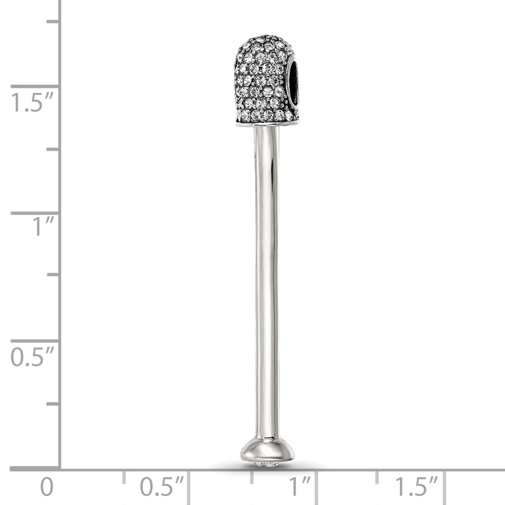 Reflections 925 Sterling Silver Clear Crystal Top Bead 41 x 5 mm.