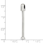 Reflections 925 Sterling Silver Polished Top Crystal Bead 40 x 4 mm.