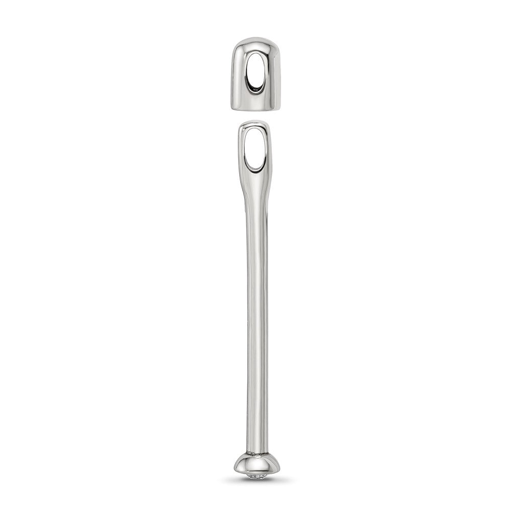 Reflections 925 Sterling Silver Polished Top Crystal Bead 40 x 4 mm.