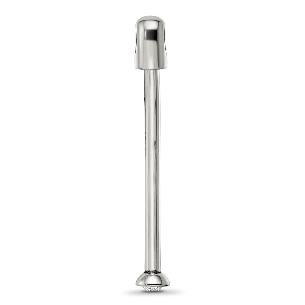 Reflections 925 Sterling Silver Polished Top Crystal Bead 40 x 4 mm.