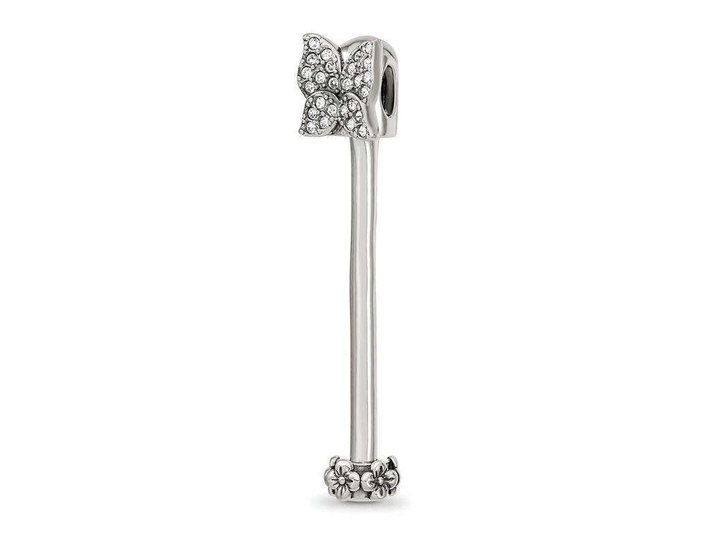 Reflections 925 Sterling Silver Crystal Butterfly Top Bead 41 x 8 mm.