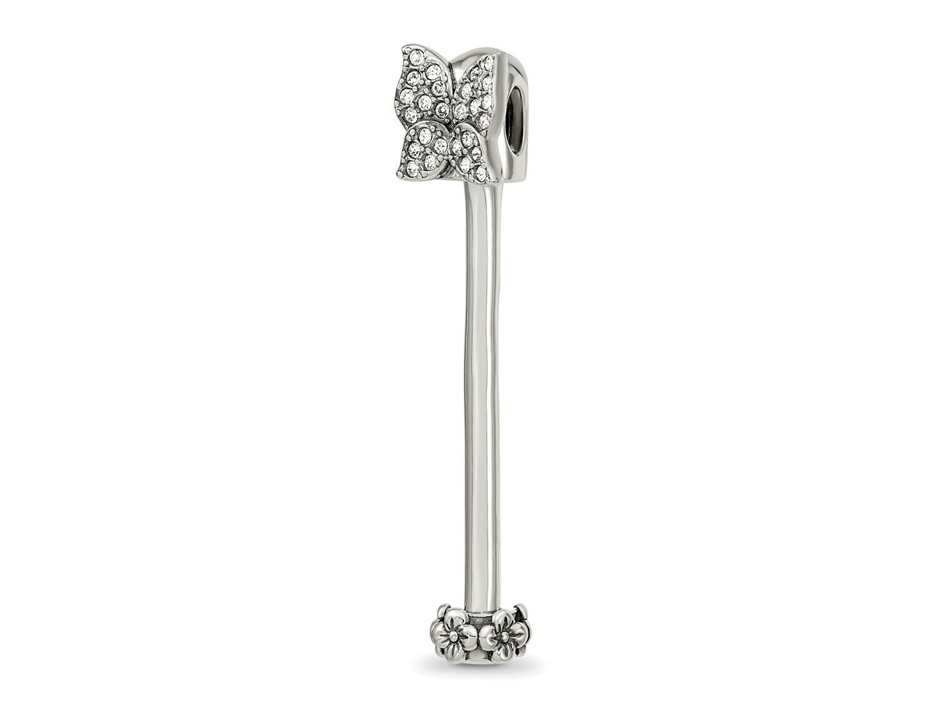 Reflections 925 Sterling Silver Crystal Butterfly Top Bead 41 x 8 mm.