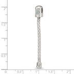 Reflections 925 Sterling Silver Bead Blue Crystal Heart Top Chain Bead Charm 54 x 5 mm.