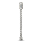 Reflections 925 Sterling Silver Bead Blue Crystal Heart Top Chain Bead Charm 54 x 5 mm.