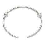 Reflections 925 Sterling Silver Bead and Beaded Polished Includes 2 Stopper Beads Bangle 3 mm