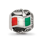 Reflections 925 Sterling Silver Enameled Italy Theme Bead 10 x 10 mm