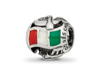 Reflections 925 Sterling Silver Enameled Italy Theme Bead 10 x 10 mm