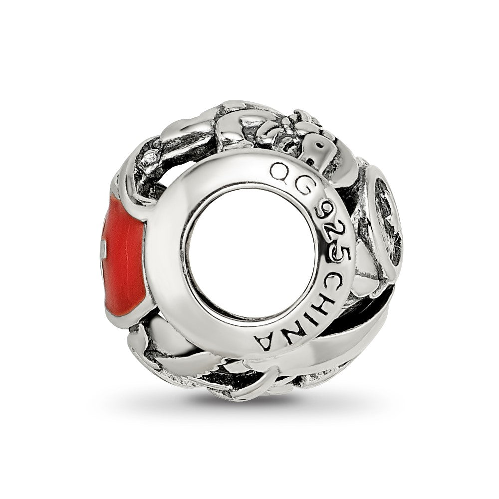 Reflections 925 Sterling Silver Enameled Switzerland Theme Bead 10 x 10 mm