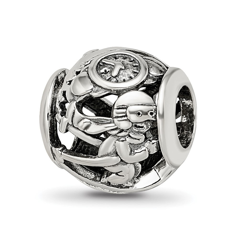Reflections 925 Sterling Silver Enameled Switzerland Theme Bead 10 x 10 mm