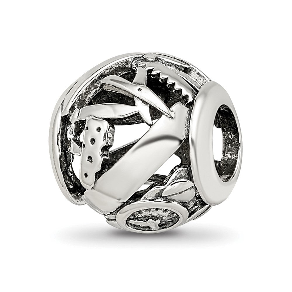 Reflections 925 Sterling Silver Enameled Switzerland Theme Bead 10 x 10 mm