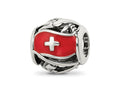 Reflections 925 Sterling Silver Enameled Switzerland Theme Bead 10 x 10 mm