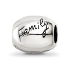 Reflections 925 Sterling Silver Antiqued We Are Family Flower Bead 9 x 10 mm