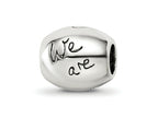 Reflections 925 Sterling Silver Antiqued We Are Family Flower Bead 9 x 10 mm