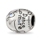 Reflections 925 Sterling Silver Crystals Live Laugh Love Bead 10 x 11 mm
