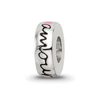 Reflections 925 Sterling Silver Pink Enameled Hearts Love Amour Spacer Bead 9 x 3 mm