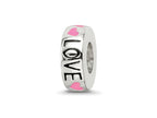 Reflections 925 Sterling Silver Pink Enameled Hearts Love Amour Spacer Bead 9 x 3 mm