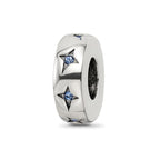 Reflections 925 Sterling Silver Blue Crystal Dream Spacer Bead 10 x 3 mm