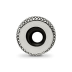 Reflections 925 Sterling Silver Antiqued Textured Gripper Bead 9 x 2 mm
