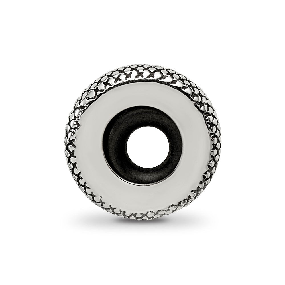 Reflections 925 Sterling Silver Antiqued Textured Gripper Bead 9 x 2 mm