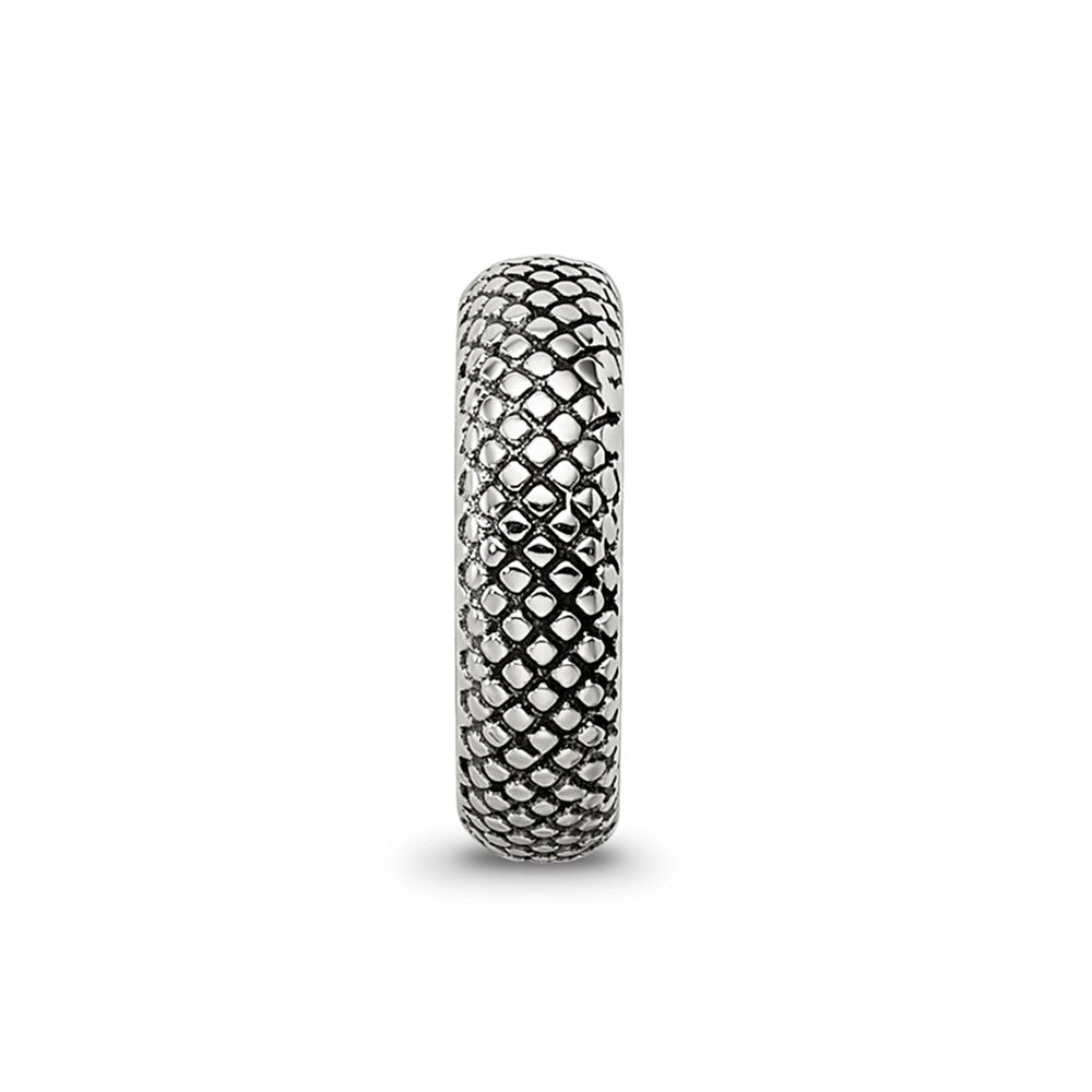 Reflections 925 Sterling Silver Antiqued Textured Gripper Bead 9 x 2 mm