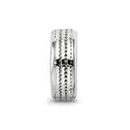 Reflections 925 Sterling Silver Antiqued Textured Gripper Bead 10 x 4 mm