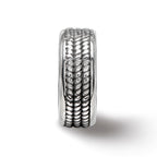Reflections 925 Sterling Silver Antiqued Textured Gripper Bead 10 x 4 mm
