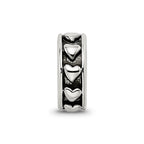 Reflections 925 Sterling Silver Antiqued Hearts Gripper Bead 10 x 3 mm