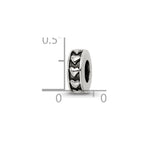 Reflections 925 Sterling Silver Antiqued Hearts Gripper Bead 10 x 3 mm