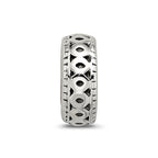 Reflections 925 Sterling Silver Antiqued Bali Gripper Bead 10 x 4 mm