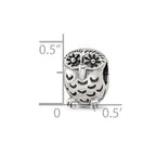 Reflections 925 Sterling Silver Owl Bead 12 x 8 mm