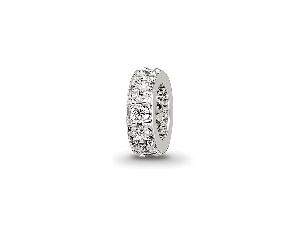 Reflections 925 Sterling Silver CZ Spacer Bead 6 x 2 mm