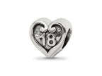 Reflections 925 Sterling Silver 18 Heart Bead 9 x 9 mm