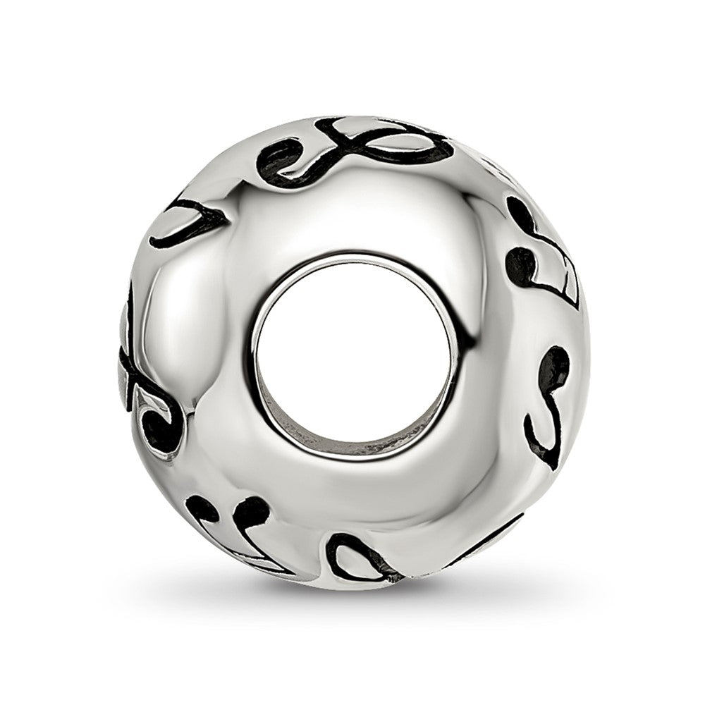 Reflections 925 Sterling Silver Rhodium Plated Enameled Musical Notes Bead 12 x 10 mm