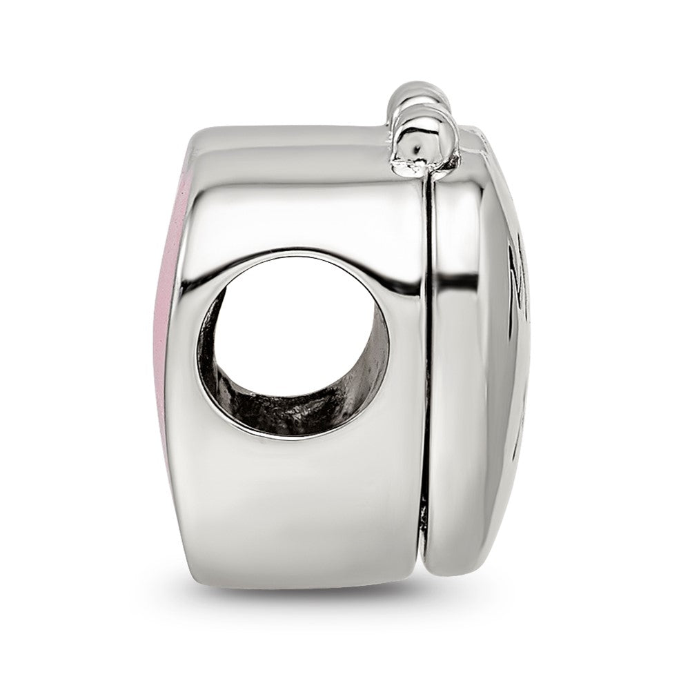 Reflections 925 Sterling Silver Enamel Crystal Marry Me Heart Bead 11 x 13 mm