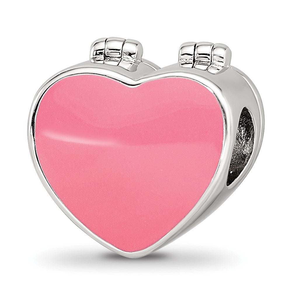 Reflections 925 Sterling Silver Enamel Crystal Marry Me Heart Bead 11 x 13 mm