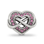 Reflections 925 Sterling Silver Crystal Infinity Symbol in Heart Bead 9 x 10 mm