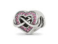 Reflections 925 Sterling Silver Crystal Infinity Symbol in Heart Bead 9 x 10 mm