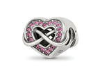 Reflections 925 Sterling Silver Crystal Infinity Symbol in Heart Bead 9 x 10 mm