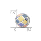 Reflections 925 Sterling Silver Pink,Yellow and Lavender Enameled, Silver IP-Pl 10 x 10 mm.