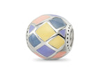 Reflections 925 Sterling Silver Pink,Yellow and Lavender Enameled, Silver IP-Pl 10 x 10 mm.