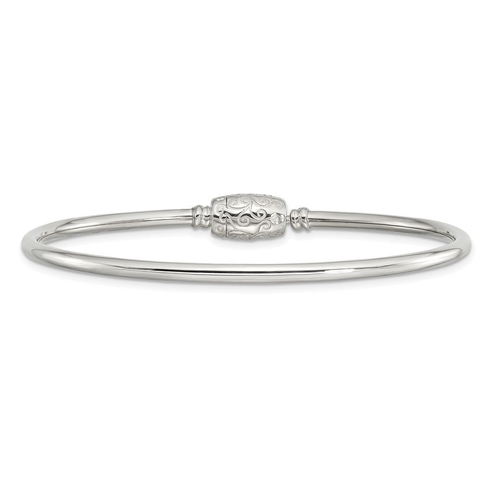 Reflections 925 Sterling Silver Bangle with Silver Clasp Bead